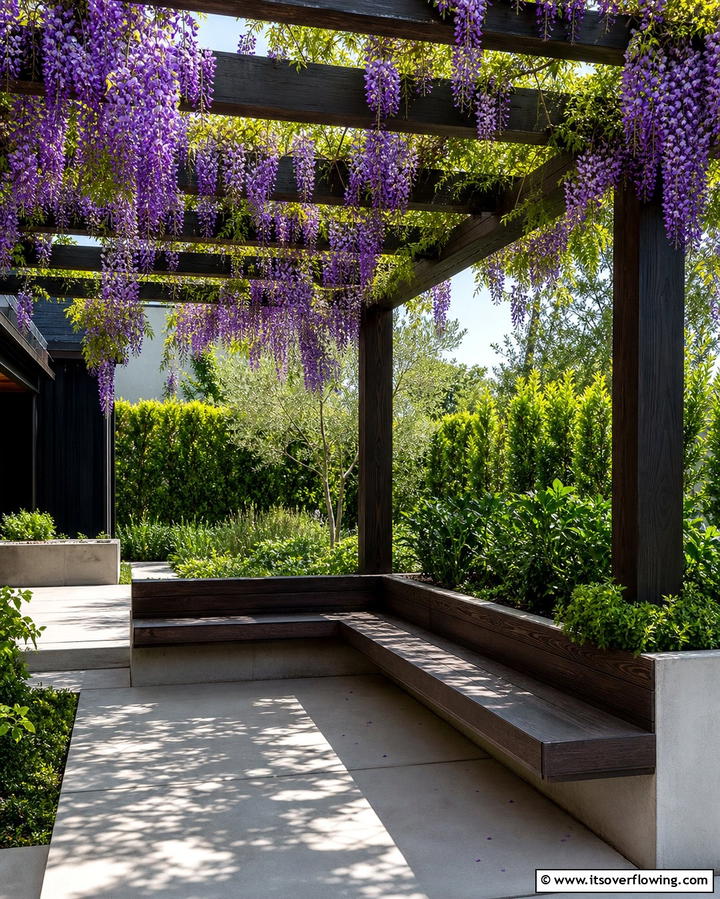 Pergola with Built in Bench - 25 Garden Seating Ideas for Relaxing Outdoor Spaces