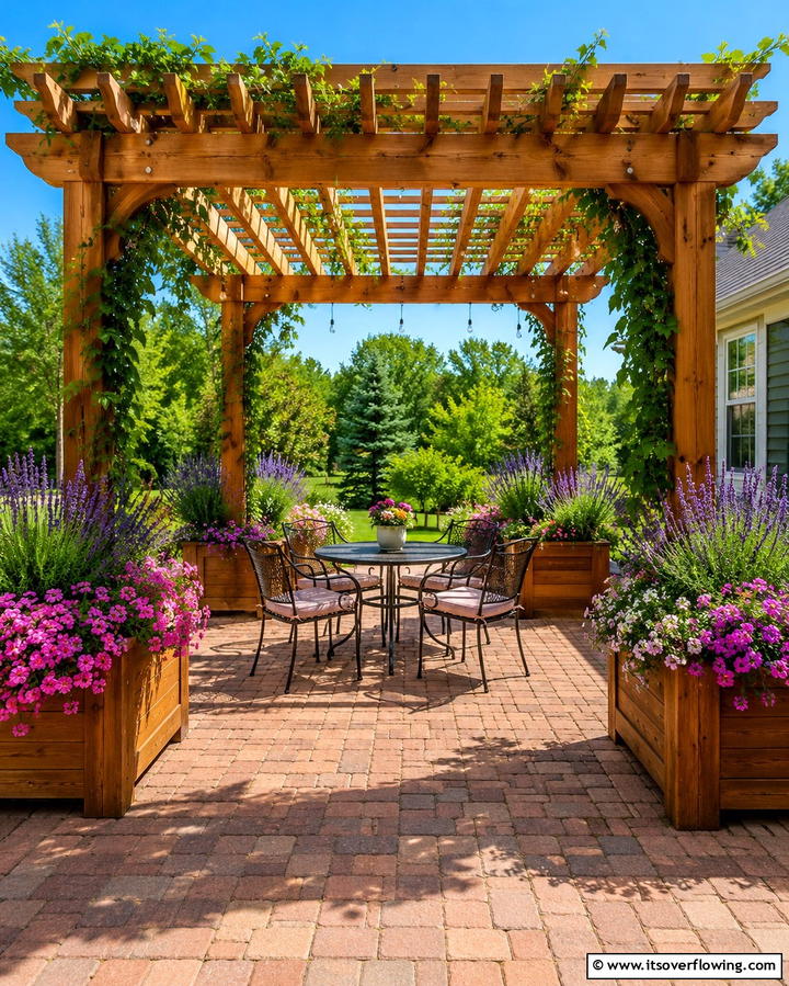Pergola with Built in Planters - 25 Small Patio Pergola Ideas for Cozy Outdoor Spaces