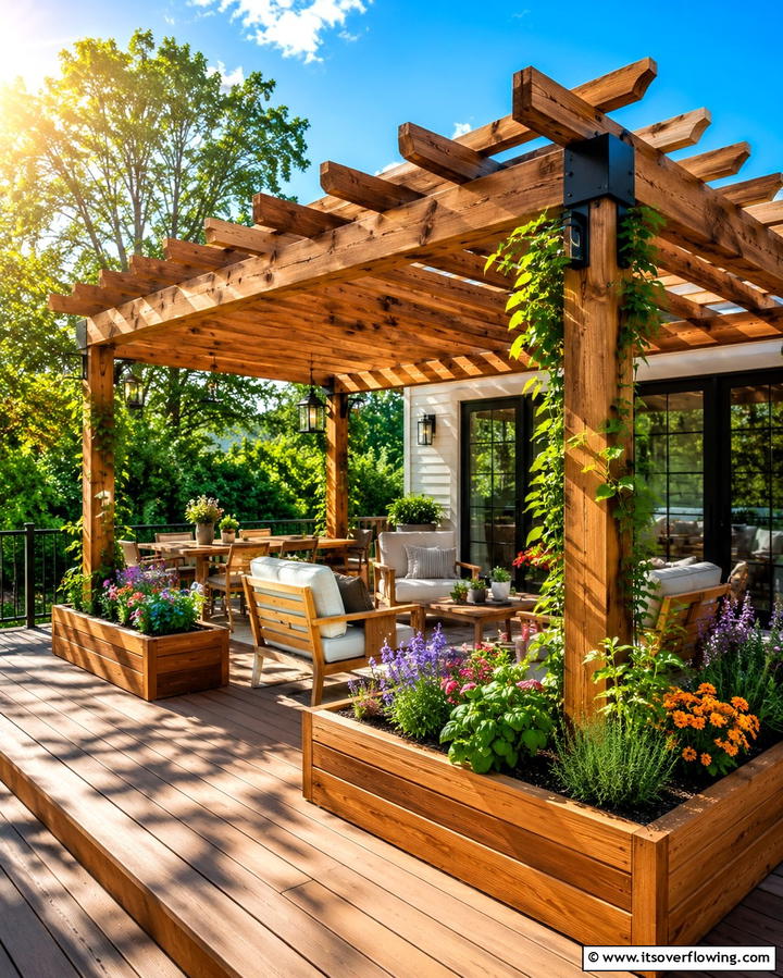 Pergola with Built in Planters - 25 Patio Pergola Ideas for Stylish Outdoor Living