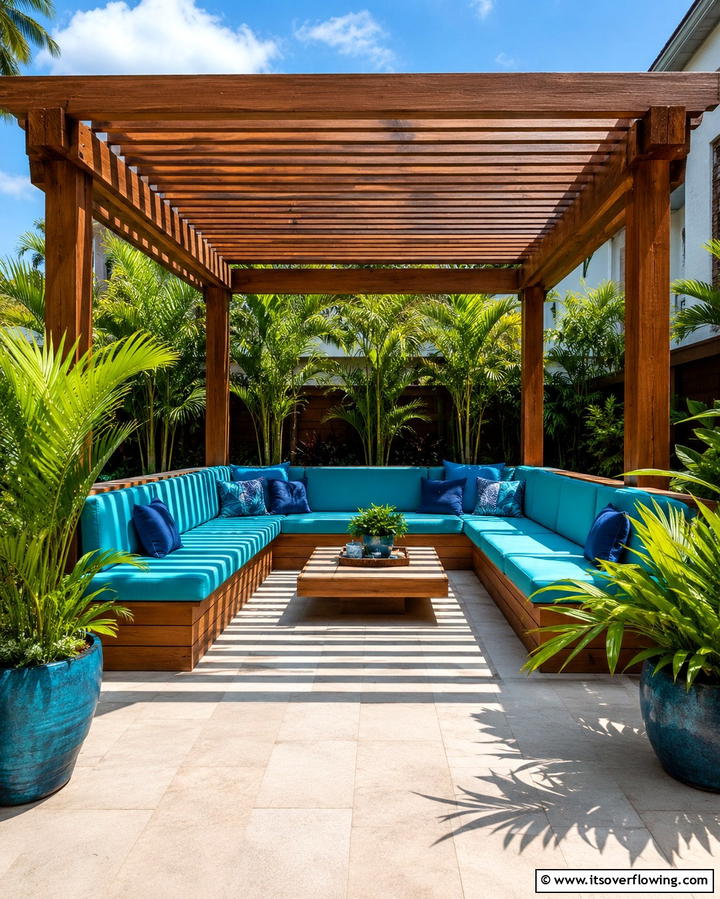 Pergola with Built in Seating - 25 Patio Pergola Ideas for Stylish Outdoor Living