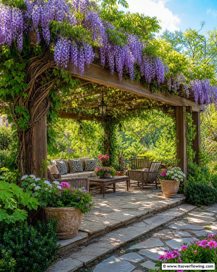 Pergola with Climbing Plants - 20 Garden Shade Ideas to Create a Cool and Comfortable Outdoor Space