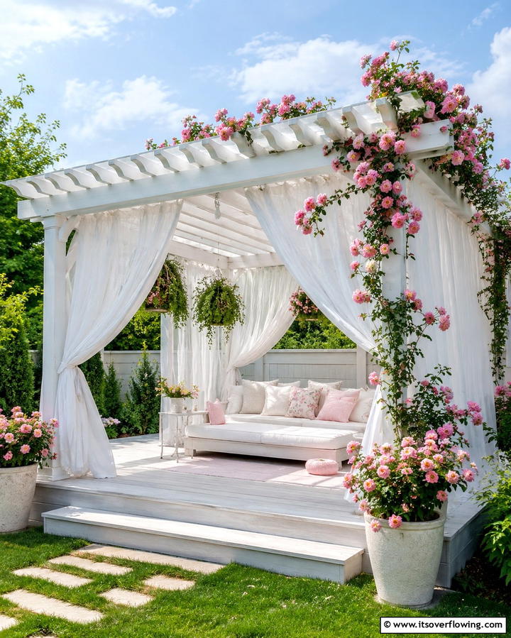 Pergola with Drapes - 25 Deck Decorating Ideas for a Stunning Outdoor Space