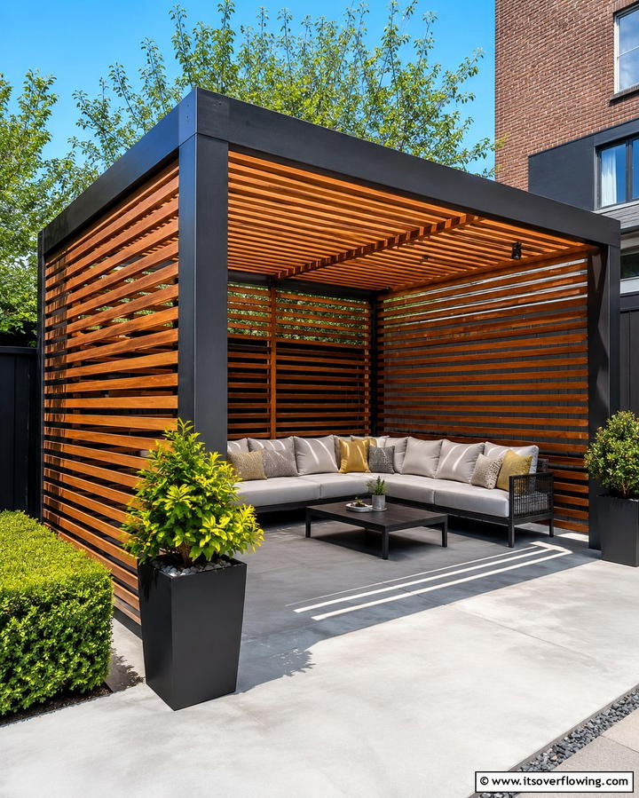 Pergola with Privacy Screens - 25 Small Patio Pergola Ideas for Cozy Outdoor Spaces