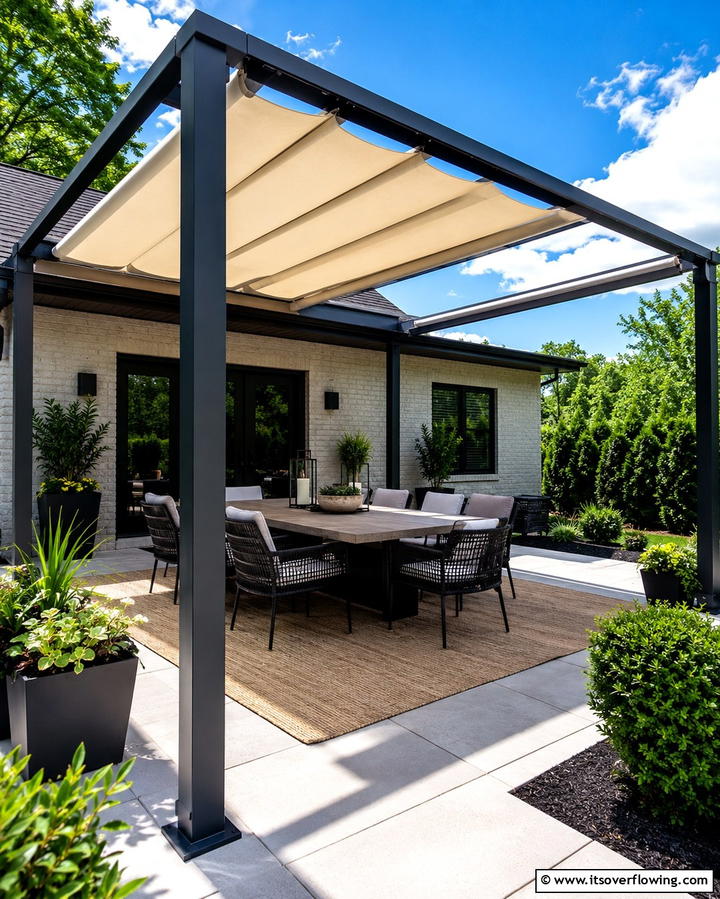 Pergola with Retractable Canopy - 25 Front Porch Pergola Ideas for a Charming Entrance
