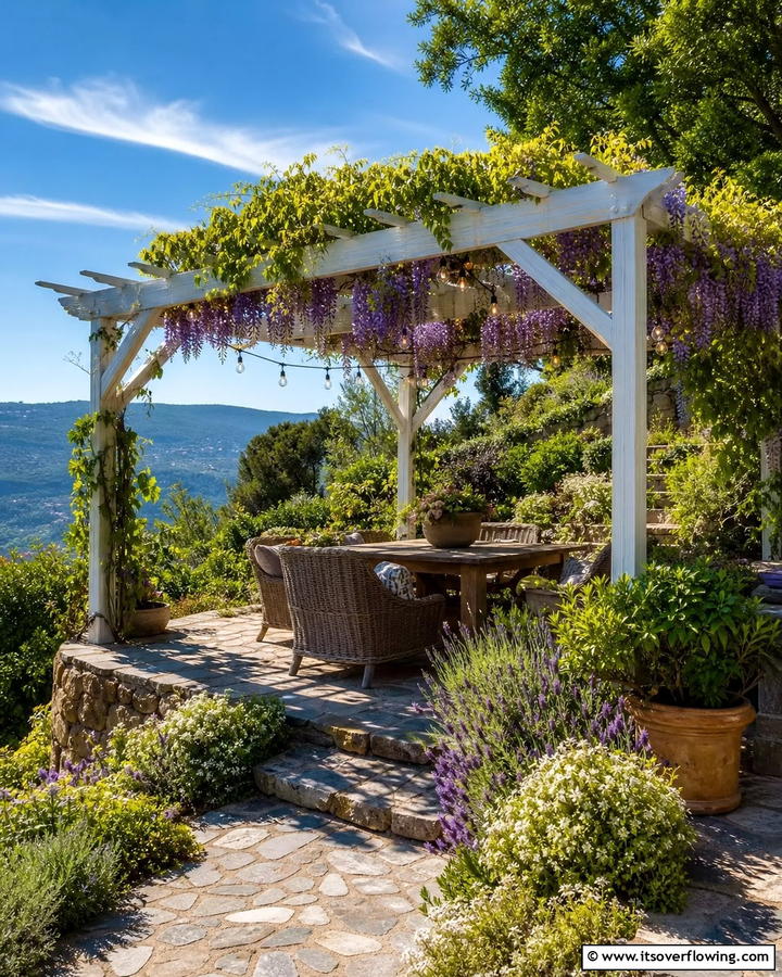 Pergolas for Shade and Elegance - 20 Hillside Terraced Garden Ideas for a Stunning Landscape