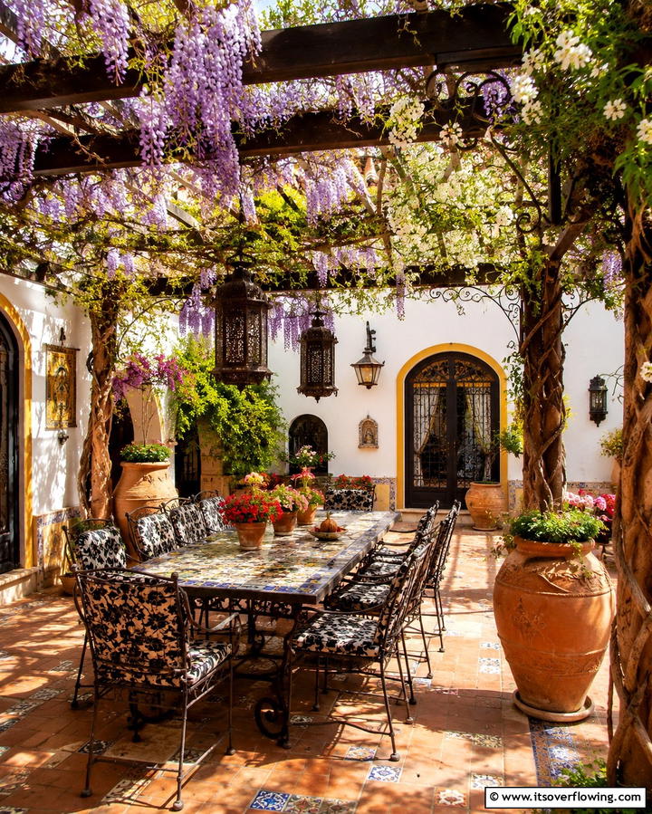 Pergolas for Shade - 20 Spanish Courtyard Ideas for a Serene Outdoor Space