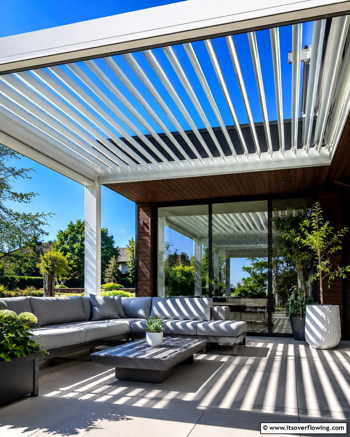 Pergolas with Adjustable Louvered Roofs - 25 Front Porch Pergola Ideas for a Charming Entrance