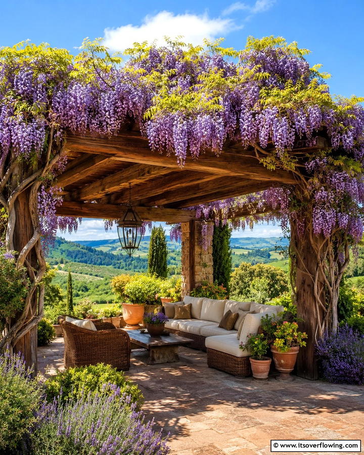 Pergolas with Climbing Vines - 25 Mediterranean Patio Ideas for Outdoor Living Spaces