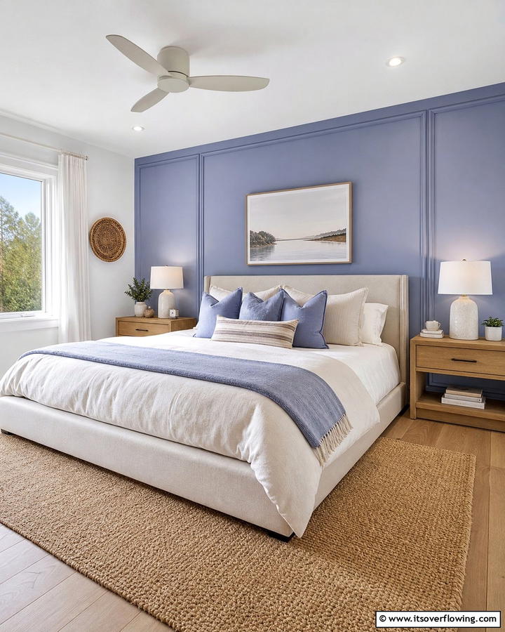 Periwinkle Accent Wall - 20 Periwinkle Bedroom Ideas for a Calming Retreat