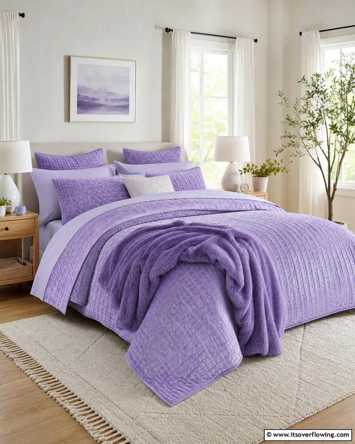 Periwinkle Bedding Sets with Texture - 20 Periwinkle Bedroom Ideas for a Calming Retreat