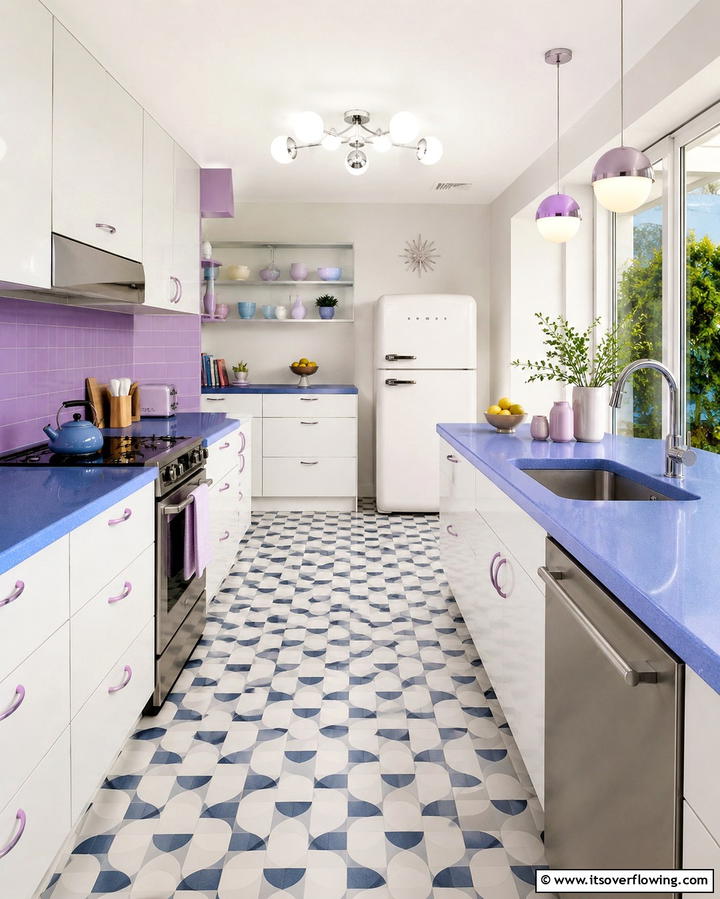 Periwinkle Blue Countertops for a Playful Twist - 30 Blue Countertop Kitchen Ideas for Bold Statement Spaces