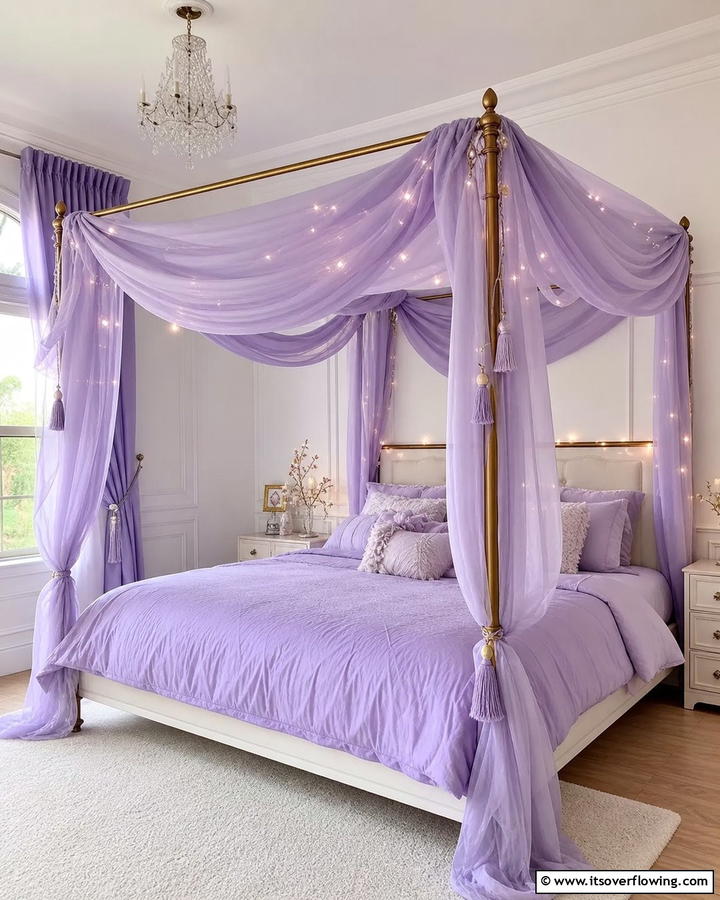 Periwinkle Canopy Bed - 20 Periwinkle Bedroom Ideas for a Calming Retreat