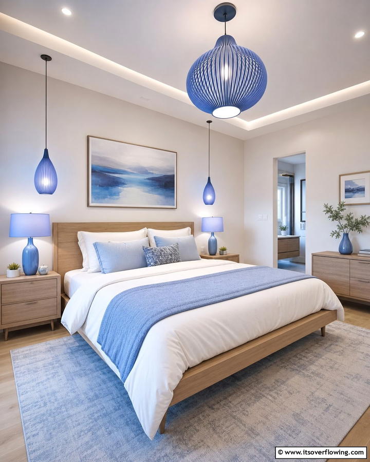 Periwinkle Lighting Fixtures - 20 Periwinkle Bedroom Ideas for a Calming Retreat