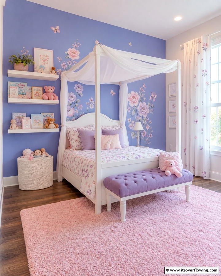 Periwinkle Playfulness - 20 Blue Accent Wall Ideas- Bold & Beautiful Designs