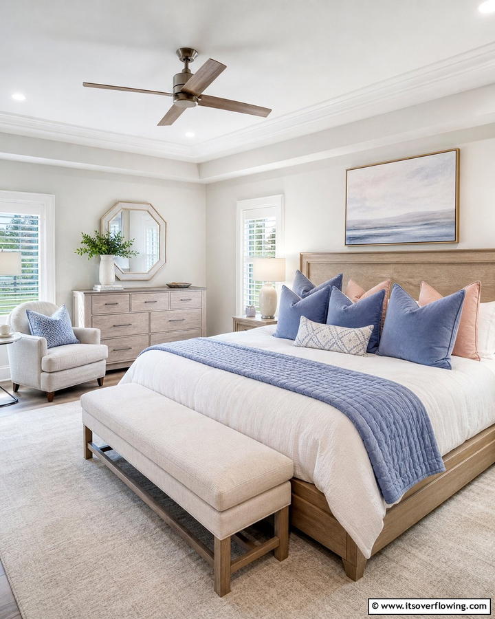 Periwinkle Throw Pillows - 20 Periwinkle Bedroom Ideas for a Calming Retreat