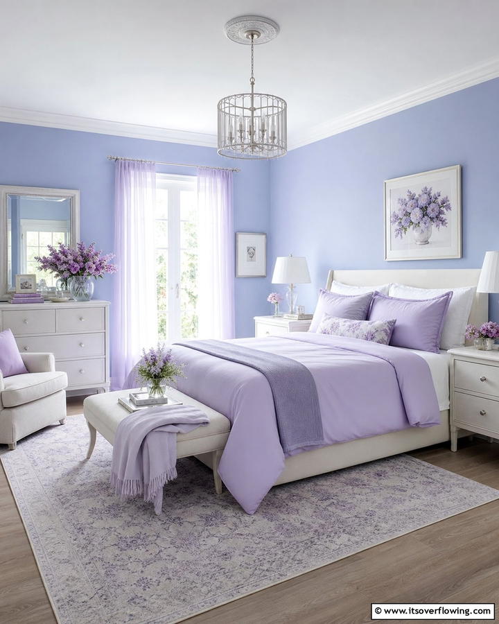 Periwinkle and Lilac Color Palette - 20 Blue and Purple Bedroom Ideas- Vibrant & Cozy Designs