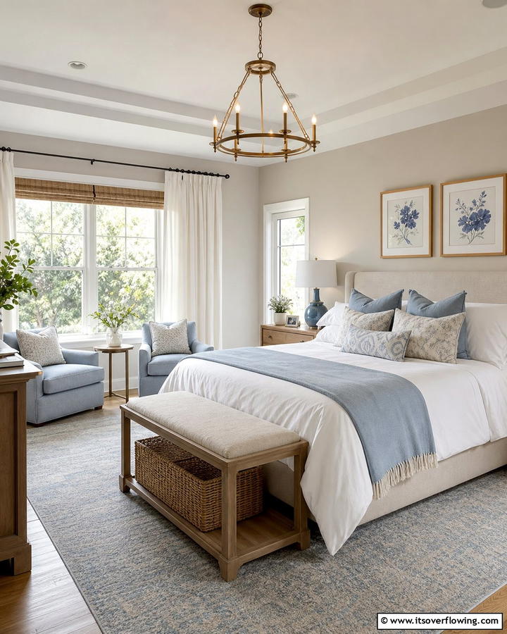 Periwinkle and Neutral Color Palette - 20 Periwinkle Bedroom Ideas for a Calming Retreat