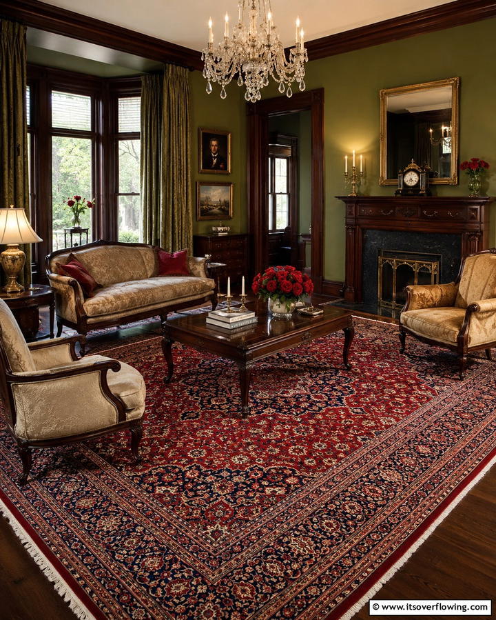 Persian Rugs for Timeless Sophistication - 25 Victorian Living Room Ideas for Elegant Spaces