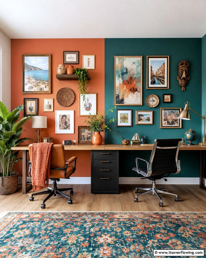Personal Decor Zones for Individuality - 25 Home Office for Couples Ideas and Designs