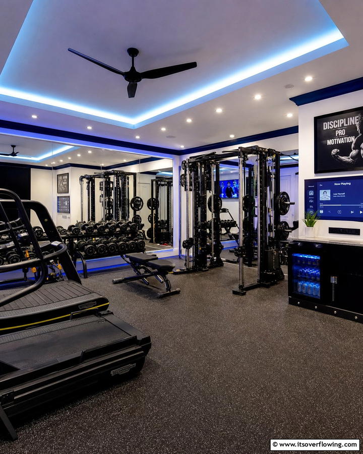Personal Gym Oasis - 20 Luxury Man Cave Ideas for Ultimate Comfort