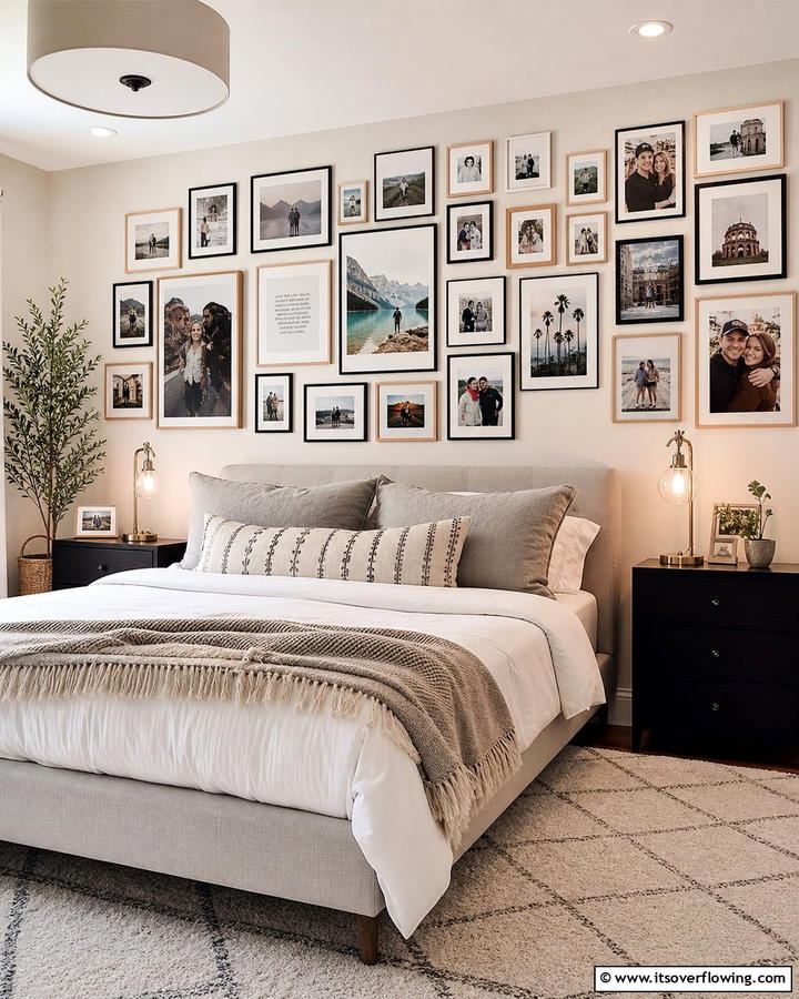 Personal Photo Collage - 21 Bedroom Wall Decor Ideas to Elevate Your Personal Sanctuary