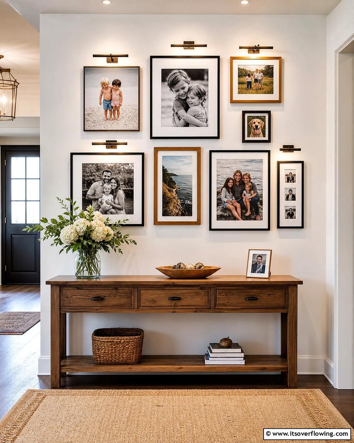 Personal Photo Gallery - 25 Entryway Table Decor Ideas to Welcome Guests in Style