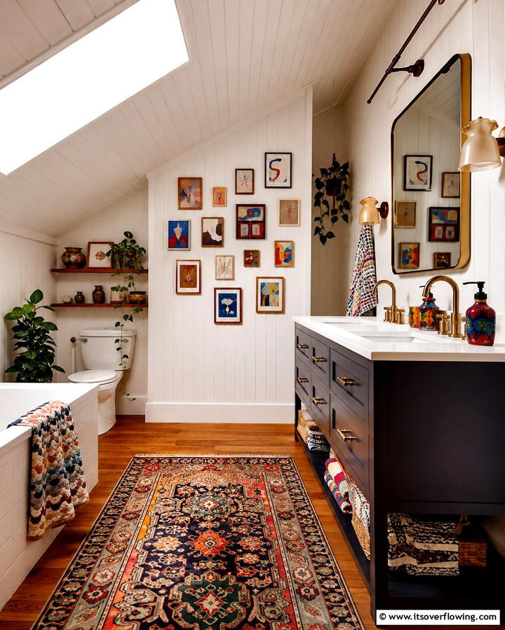 Personal Touch with Unique Decor - 30 Attic Bathroom Ideas for Space-Saving Luxury
