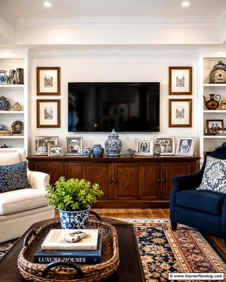 Personal Touches - 25 TV Console Decor Ideas to Elevate Your Living Room