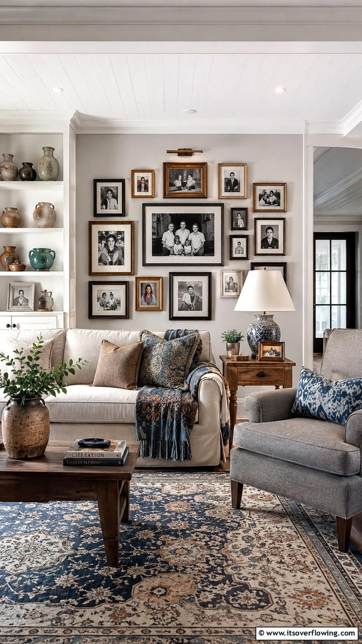 Personal Touches and Heirlooms - 21 Transitional Living Room Design Ideas for Modern Homes