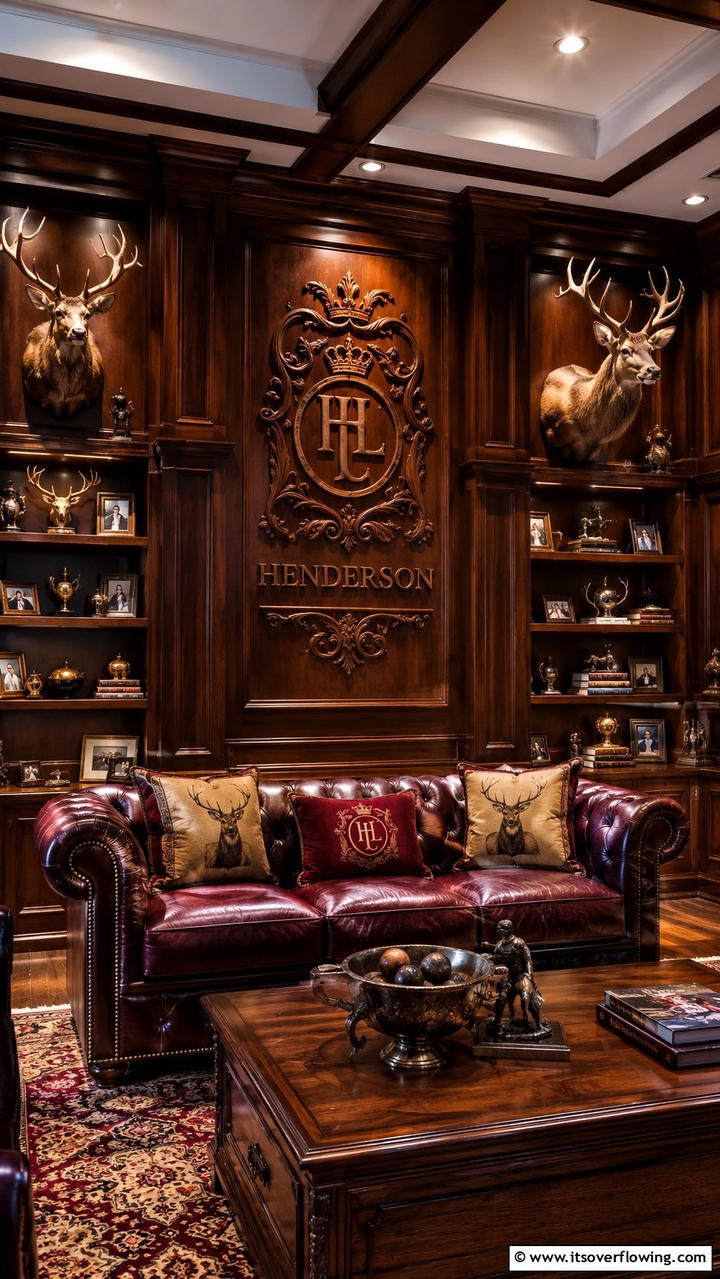 Personalized Accents and Monograms - 30 Hunting Trophy Room Ideas for Rustic Decor