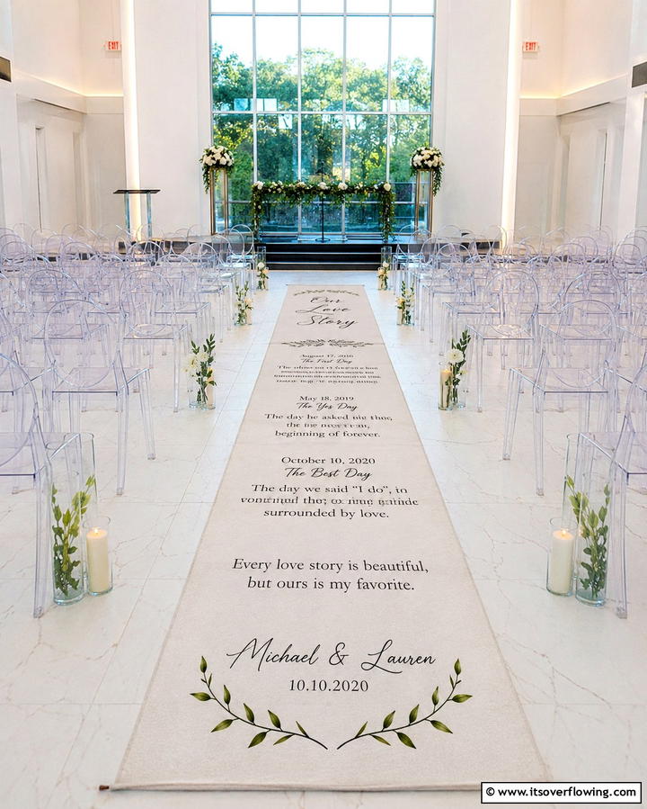 Personalized Aisle Runner - 30 Unique Wedding Ceremony Ideas for Your Perfect Day