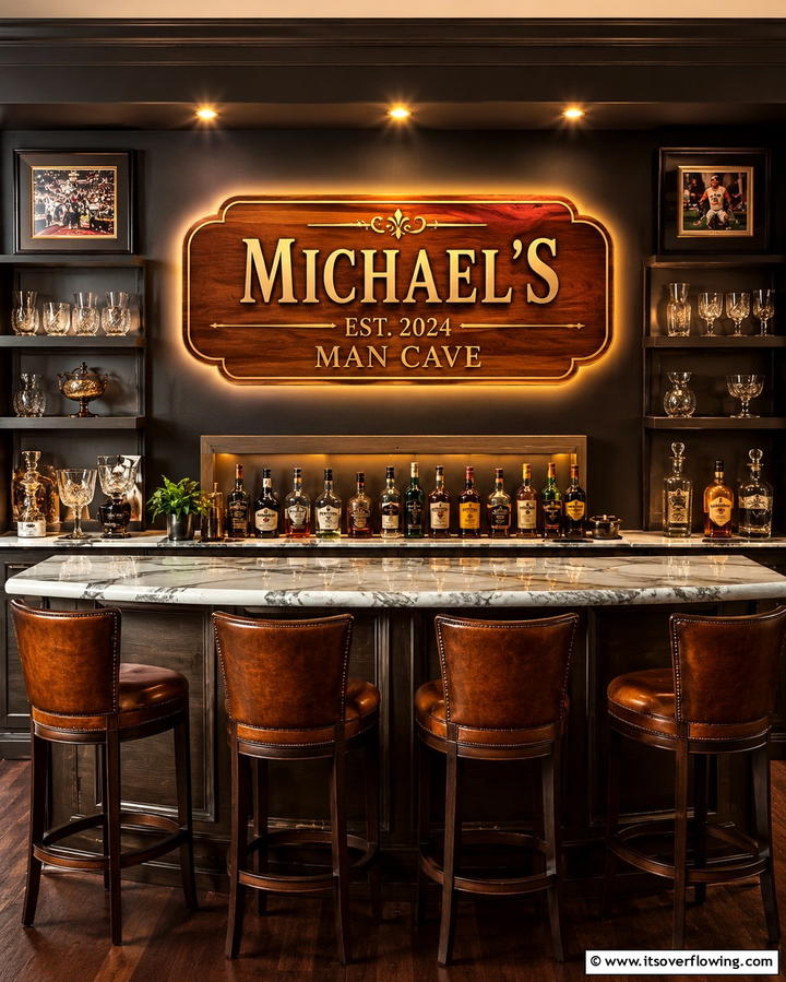 Personalized Bar Sign - 20 Man Cave Sign Ideas for a Personalized Space