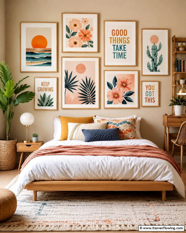 Personalized Boho Art - 30 Vibrant Boho Teen Bedroom Ideas for Creative Self-Expression