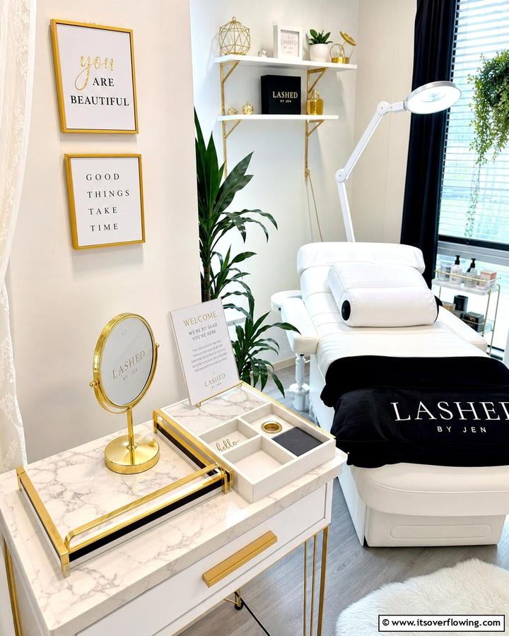 Personalized Client Stations - 20 Lash Room Ideas for a Stunning Beauty Space