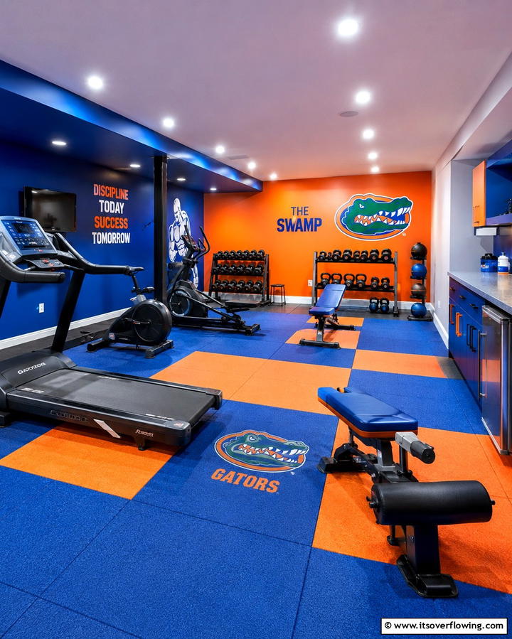Personalized Color Scheme - 25 Basement Gym Ideas for Your Home Workout Space