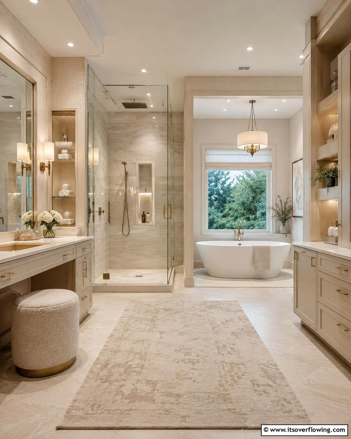 Personalized Comfort Zones - 30 Beige Bathroom Ideas for Timeless and Serene Design Schemes