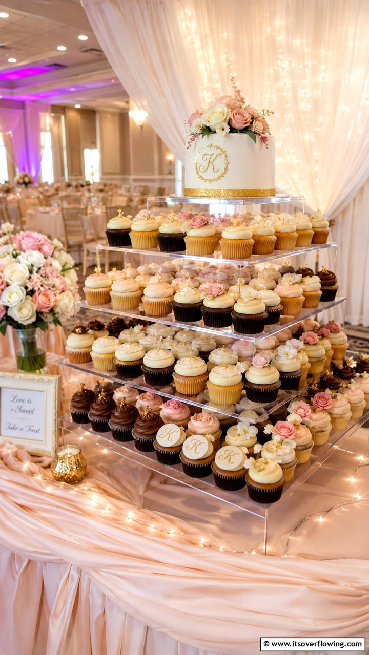 Personalized Cupcake Display - 21 Creative Wedding Food Ideas for a Unique Reception Menu