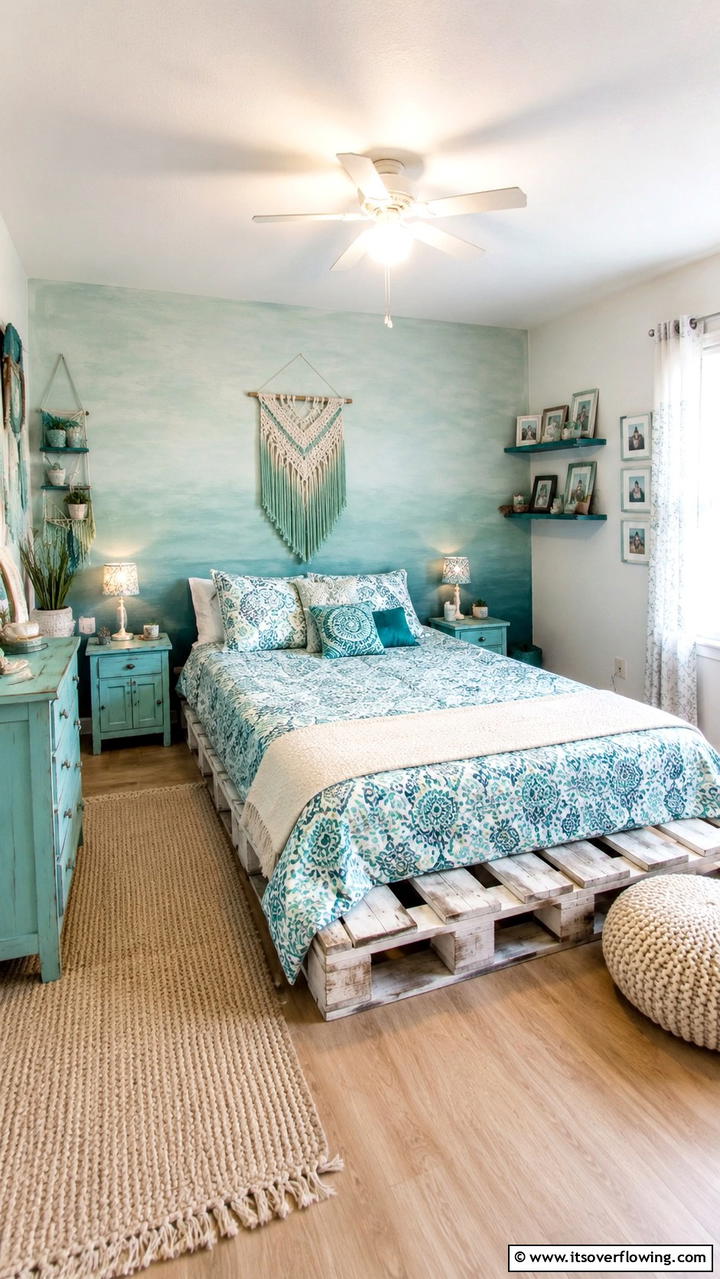 Personalized DIY Projects - 30 Duck Egg Blue Bedroom Ideas for Serene Spaces