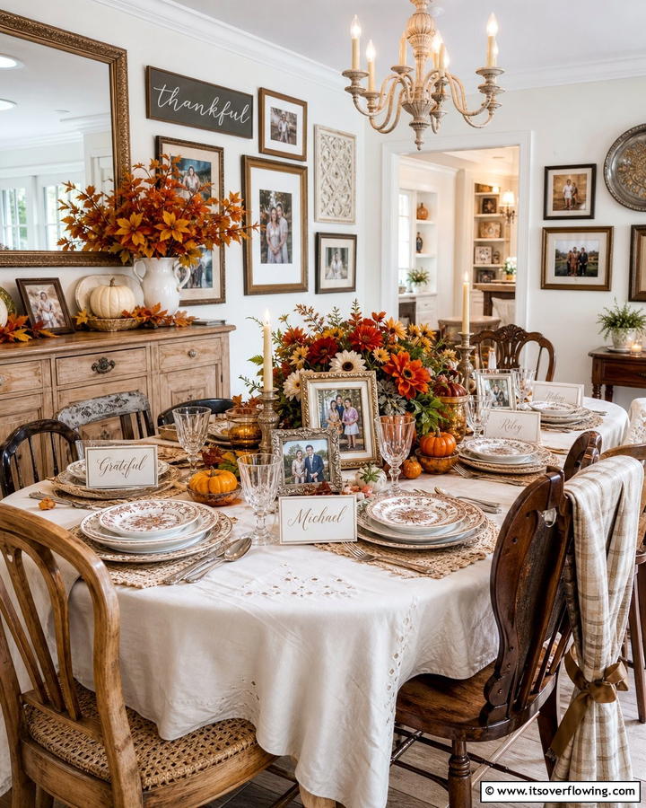 Personalized Decor and Mementos - 21 Festive Thanksgiving Table Decor Ideas for Family Gatherings