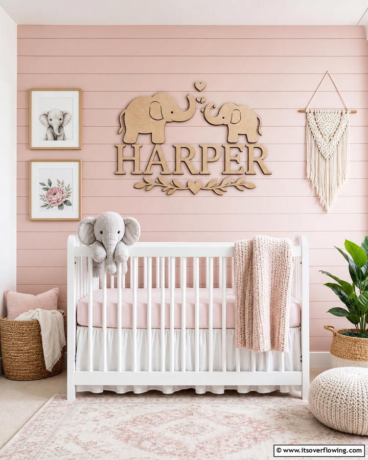 Personalized Elephant Name Signs - 20 Elephant Nursery Ideas for a Whimsical Space