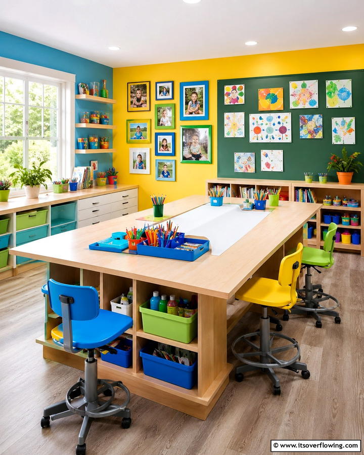 Personalized Family Craft Space - 30 Organized Craft Room Ideas for Creative Spaces at Home