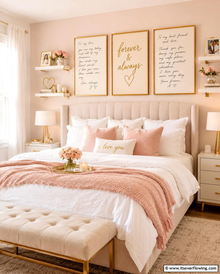 Personalized Love Notes - 30 Romantic Bedroom Ideas to Create a Cozy Love Nest