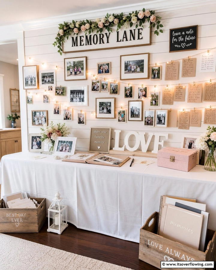 Personalized Memory Lane Display - 21 Unique Bridal Shower Ideas for Memorable Celebrations
