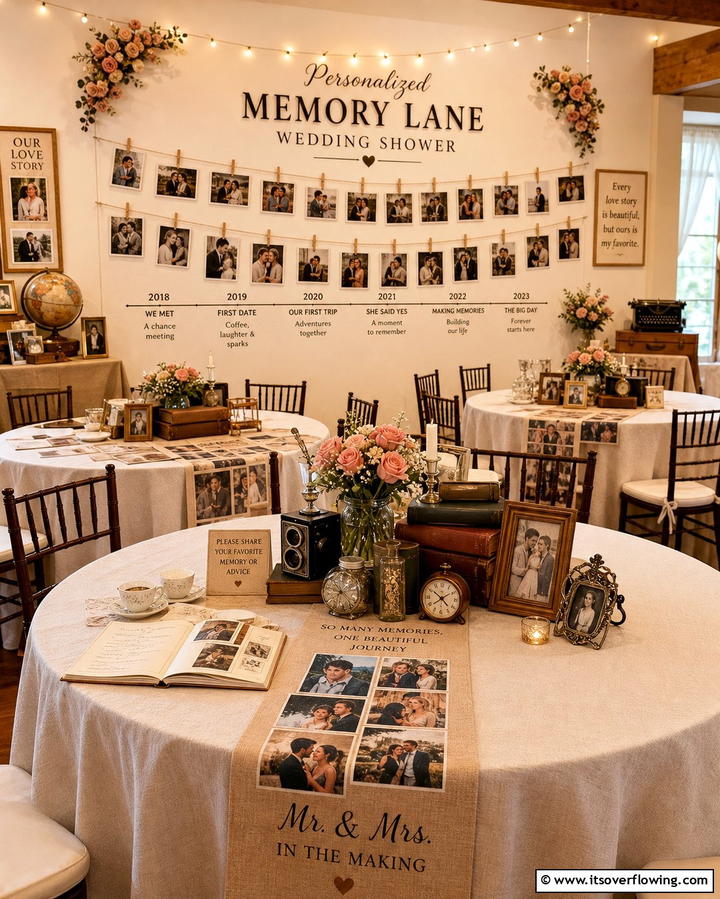 Personalized Memory Lane Wedding Shower - 21 Fun Wedding Shower Ideas to Celebrate the Couple