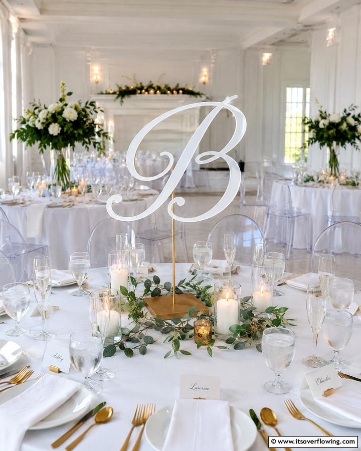 Personalized Monogram Centerpiece - 30 Unique Non-Floral Wedding Centerpiece Ideas