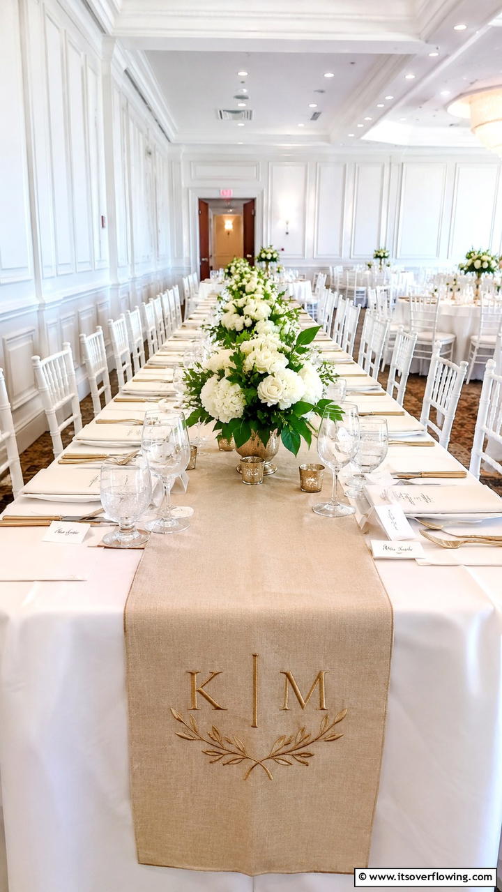 Personalized Monogram Runners - 21 Wedding Table Decoration Ideas for Memorable Celebrations