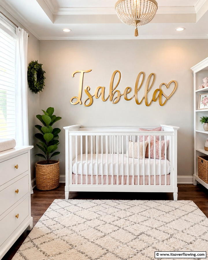 Personalized Name Decor - 25 Princess Nursery Ideas for a Magical Baby Room