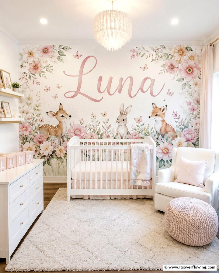 Personalized Name Murals - 30 Nursery Accent Wall Ideas for a Charming Baby Room