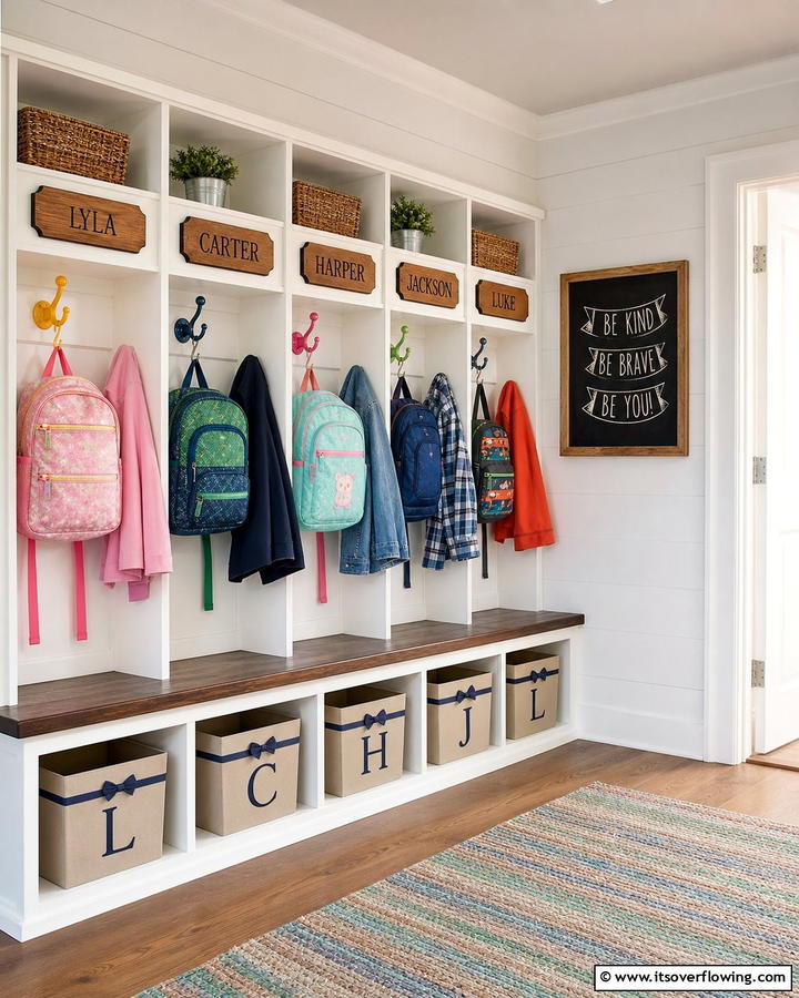 Personalized Name Tags - 25 Boot Room Ideas for Organized Entryways