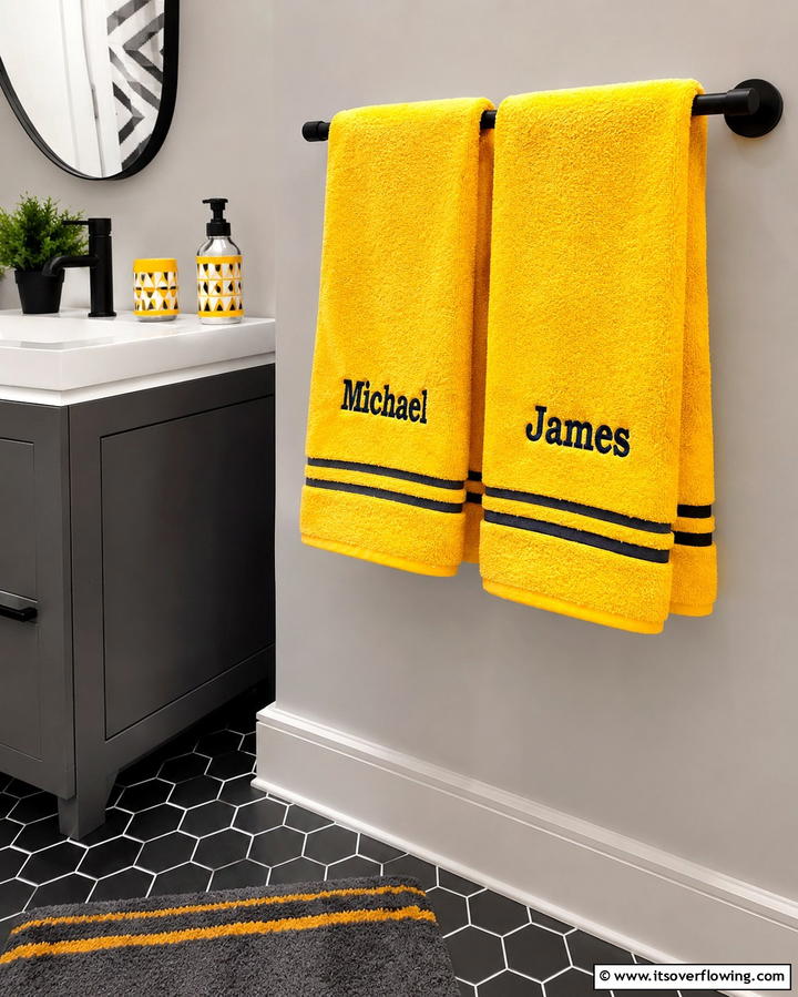 Personalized Name Towels - 25 Kids Bathroom Ideas for Fun and Functionality